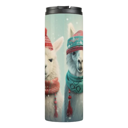 Aangepaste naam Winter Llama's Thermosbeker (Achterkant)