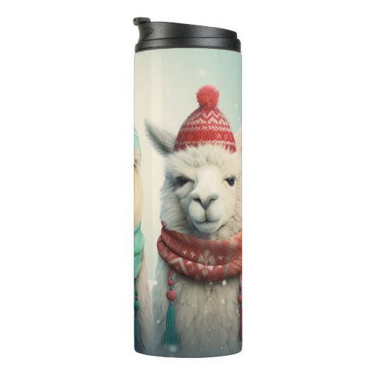 Aangepaste naam Winter Llama's Thermosbeker (Geroteerd rechts)