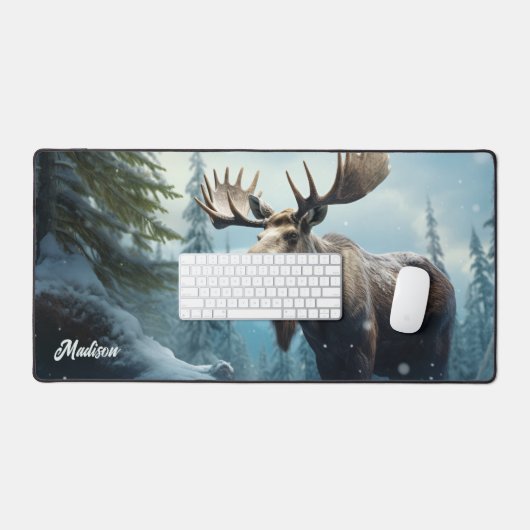 Aangepaste naam Winter Moose Bureaumat (Keyboard & Muis)