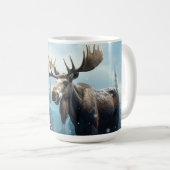 Aangepaste naam Winter Moose Koffiemok (Voorkant rechts)