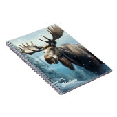 Aangepaste naam Winter Moose Notitieboek (Rechterzijde)