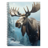 Aangepaste naam Winter Moose Notitieboek (Voorkant)
