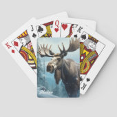 Aangepaste naam Winter Moose Pokerkaarten (Achterkant)