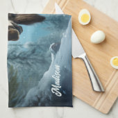 Aangepaste naam Winter Moose Theedoek (Quarter Fold)