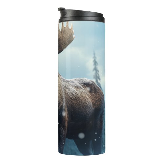 Aangepaste naam Winter Moose Thermosbeker (Geroteerd rechts)