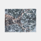 Aangepaste naam Winter Snow Deer Fleece Deken (Voorkant (Horizontaal))