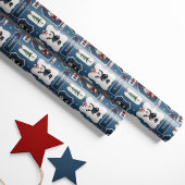 Aangepaste Naam Winter Vrienden Blauw Inpakpapier