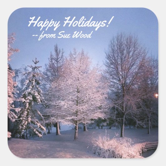 Aangepaste naam Winter Wonderland Gift Stickers (Voorkant)