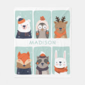 Aangepaste naam Winterdieren vlootdeken Fleece Deken (Voorkant)