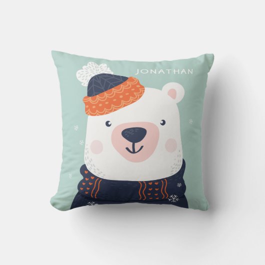 Aangepaste naam Winterdieren werpen kussens (Voorkant)