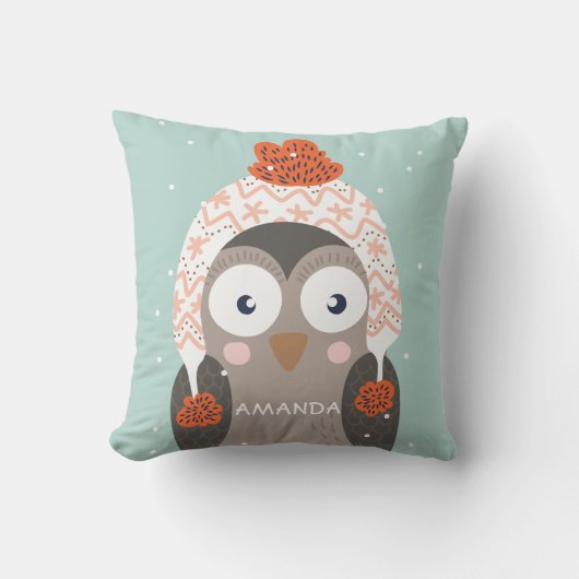 Aangepaste naam Winterdieren werpen kussens (Voorkant)
