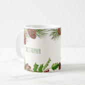 Aangepaste naam Wintergroen en Hulst Mok (Voorkant links)