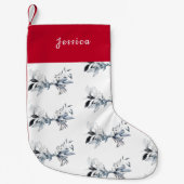 Aangepaste naam Winterloofpatroon Kerstmis Kleine Kerstsok (Voorkant)