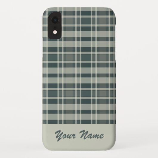 Aangepaste naam winterstof monochrome ruitpatroon Case-Mate iPhone case (Achterkant)
