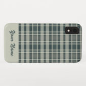 Aangepaste naam winterstof monochrome ruitpatroon Case-Mate iPhone case (Achterkant (horizontaal))