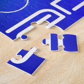 Aangepaste Naam; Wit & Abstract Paarse, Groen, Bla Legpuzzel (Zijkant)