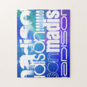 Aangepaste Naam; Wit & Abstract Paarse, Groen, Bla Legpuzzel (Verticaal)