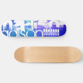 Aangepaste Naam; Wit & Abstract Paarse, Groen, Bla Persoonlijk Skateboard (Horizontaal)