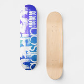 Aangepaste Naam; Wit & Abstract Paarse, Groen, Bla Persoonlijk Skateboard (Voorkant)