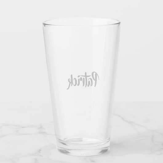 Aangepaste naam wit effen glas (Achterkant)