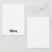 Aangepaste naam wit effen notitiekaartje (Voorkant / Achterkant)