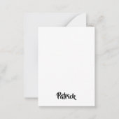 Aangepaste naam wit effen notitiekaartje (Voorkant)