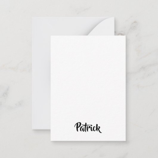 Aangepaste naam wit effen notitiekaartje (Voorkant)