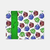 Aangepaste naam wit gevarieerpatroon voor kerstmis fleece deken (Voorkant (Horizontaal))