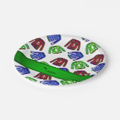 Aangepaste naam wit gevarieerpatroon voor kerstmis papieren bordje (Gekanteld)