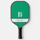 Aangepaste Naam Wit Monogram Groen Pickleball Padd Paddle (Voorkant)