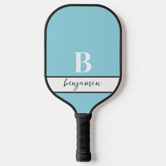Aangepaste Naam Wit Monogram Groen Pickleball Padd Paddle (Voorkant)