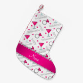 Aangepaste naam witte bachelorette cocktails kleine kerstsok (Voorkant (Hangend))