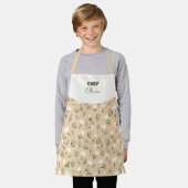 Aangepaste naam & witte bloemen schort (Gedragen)