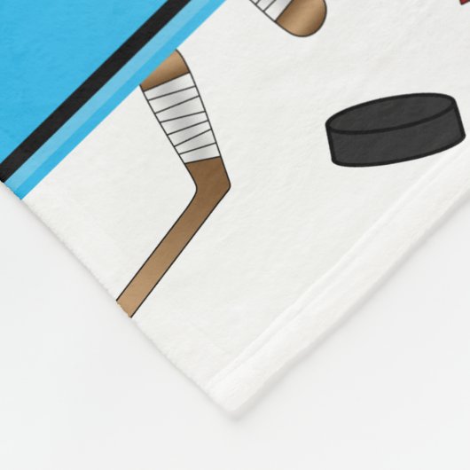Aangepaste naam witte hockeysticks, kieuwnetten fleece deken (Hoek)