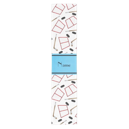 Aangepaste naam witte hockeysticks, kieuwnetten korte tafelloper (Voorkant)
