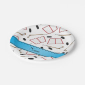 Aangepaste naam witte hockeysticks, kieuwnetten papieren bordje (Gekanteld)