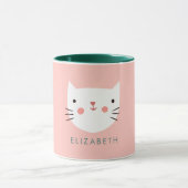 Aangepaste naam Witte Kat Cute Mok (Midden)