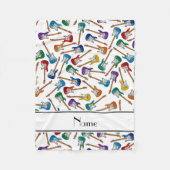 Aangepaste naam witte kleurige elektrische gitaren fleece deken (Voorkant)