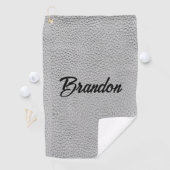 Aangepaste naam witte ledergolfhanddoek golfhanddoek (Insitu)