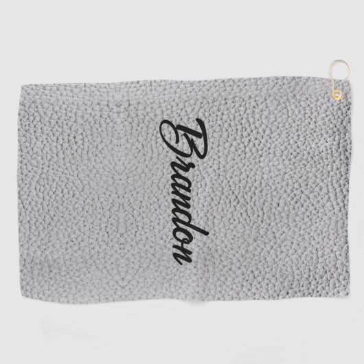 Aangepaste naam witte ledergolfhanddoek golfhanddoek (Horizontaal)