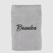 Aangepaste naam witte ledergolfhanddoek golfhanddoek (Voorkant)