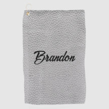 Aangepaste naam witte ledergolfhanddoek