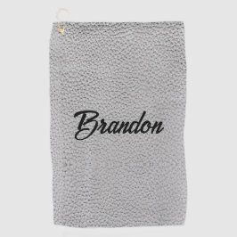 Aangepaste naam witte ledergolfhanddoek golfhanddoek