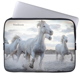 Aangepaste naam: witte paarden laptop sleeve