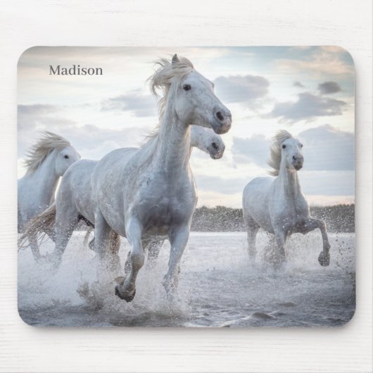 Aangepaste naam: witte paarden muismat (Voorkant)