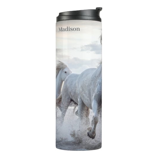 Aangepaste naam: witte paarden thermosbeker (Gedraaid links)