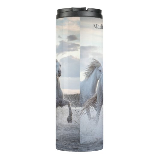 Aangepaste naam: witte paarden thermosbeker (Achterkant)
