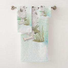 Aangepaste naam Witte Pet Dog Bad Handdoek