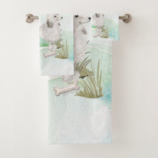 Aangepaste naam Witte Pet Dog Bad Handdoek (Insitu)