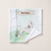 Aangepaste naam Witte Pet Dog Bad Handdoek (Wasdoekje)